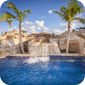 waterfall in a pool