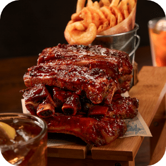 barbecue ribs with fries