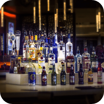 bar with bottles